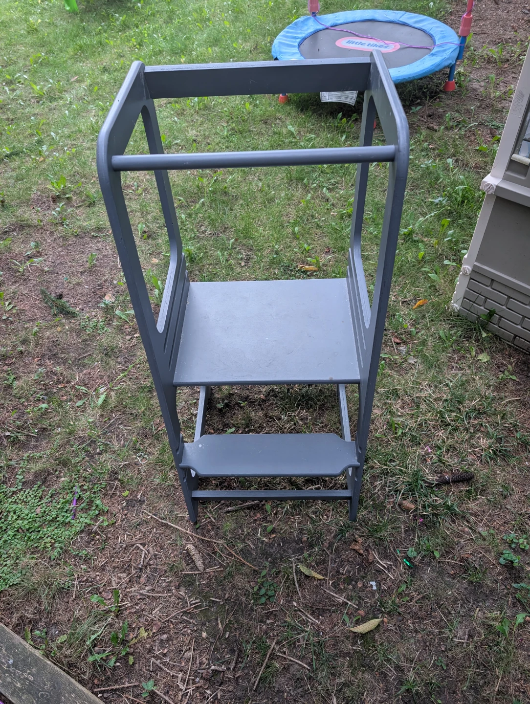 Grey Wooden Toddler Kitchen Learning Tower