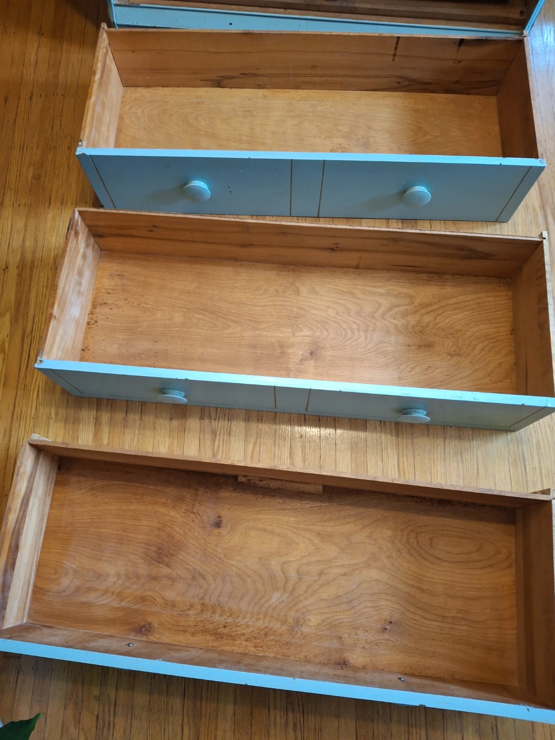 Vintage Light Blue Wooden Dresser with Mirror - photo 5