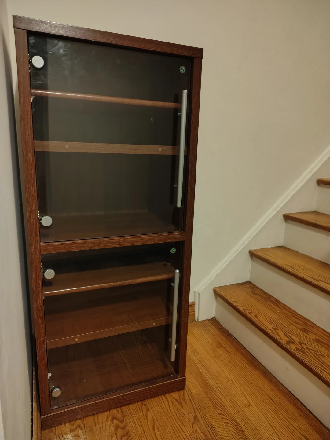 Wood display cabinet with glass doors - photo 2