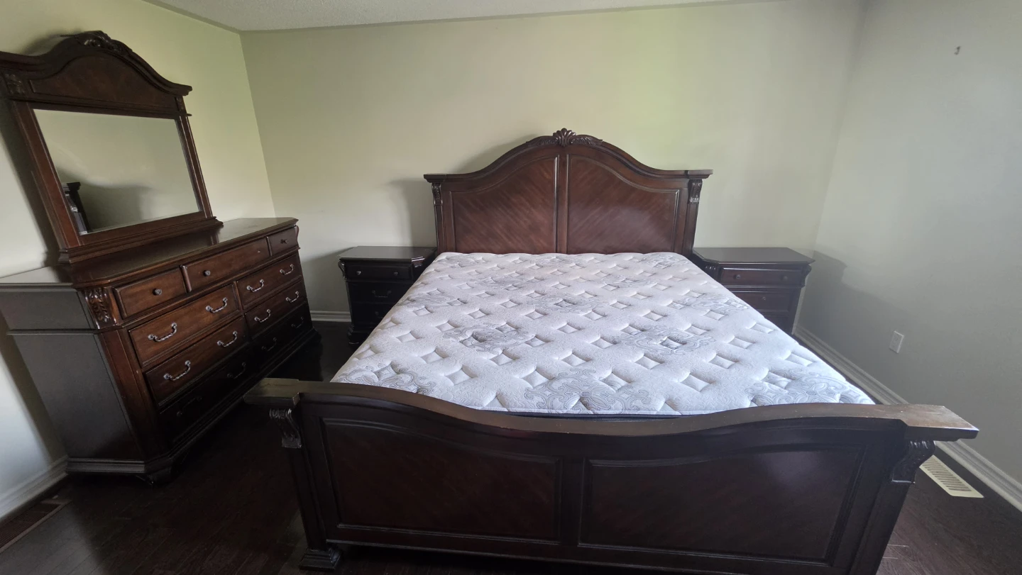 Dark Wood Bedroom Set - Dresser, Nightstand & Bed Frame - photo 3