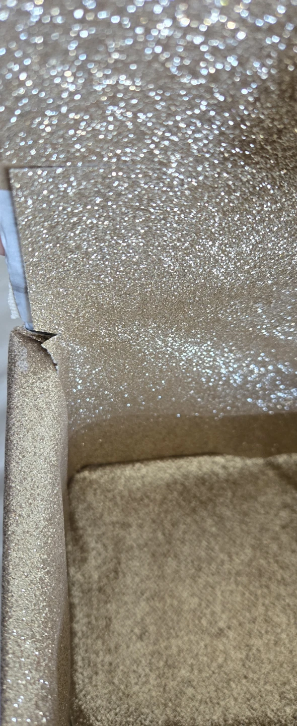 Gold Glitter Decorative Box with Blue Butterfly Trim - photo 4