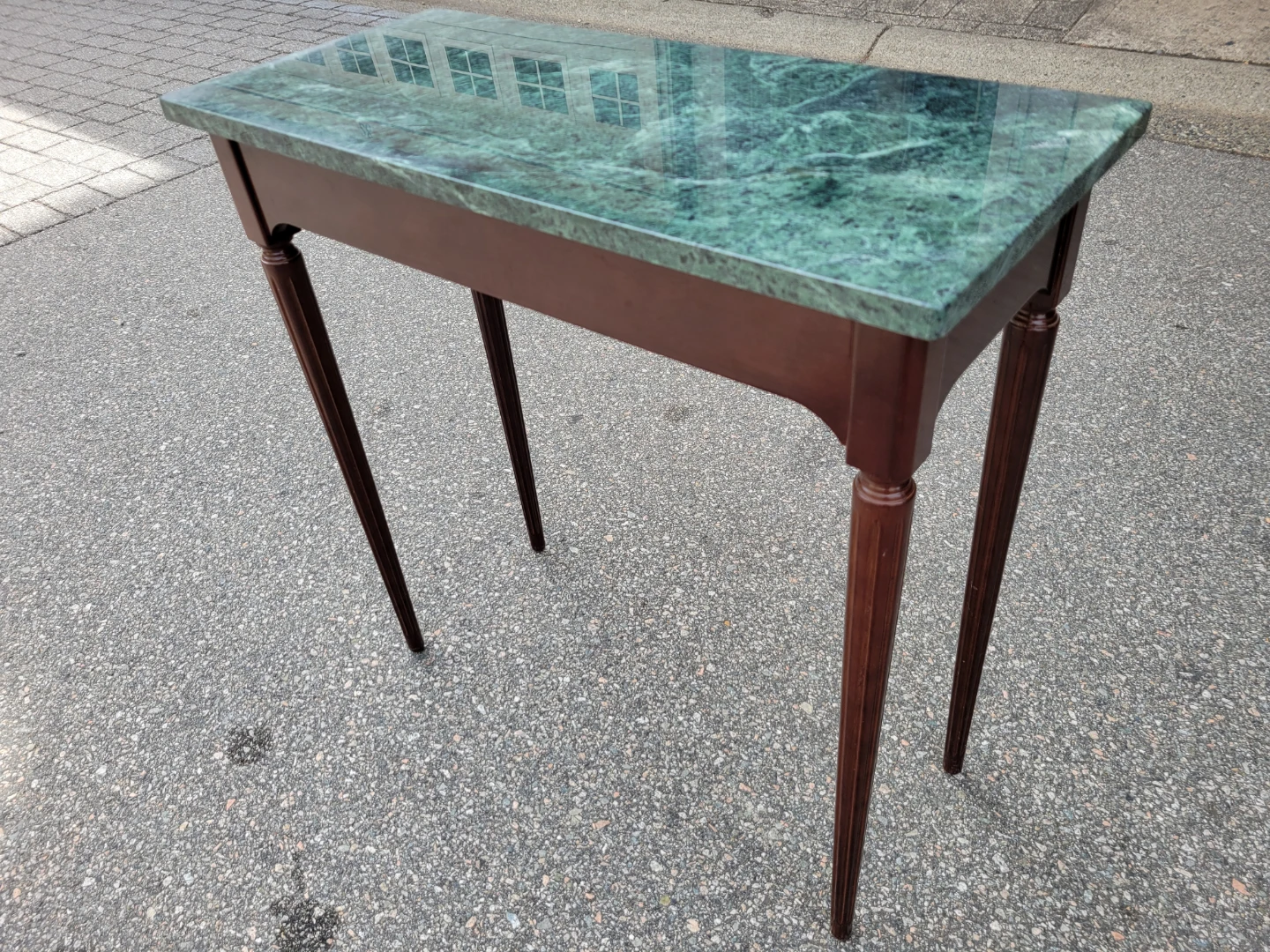 Vintage Bombay Company Green Marble Top Console Table . - photo 2