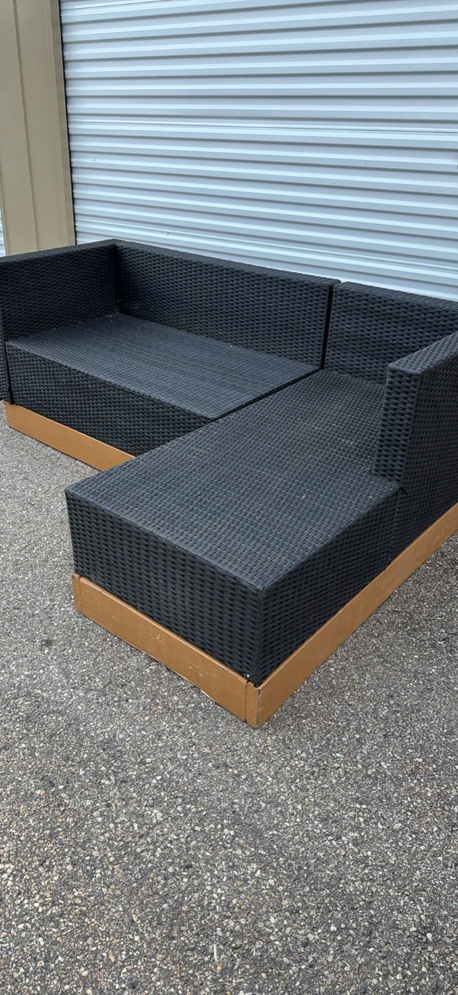Black Wicker Sectional Sofa