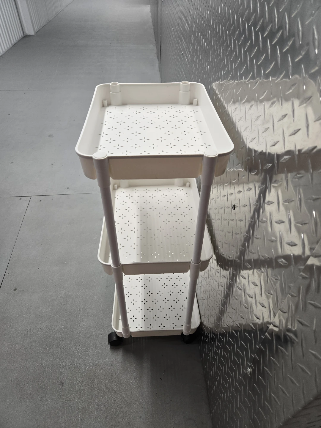 3-Tier White Rolling Utility Storage Cart - photo 5