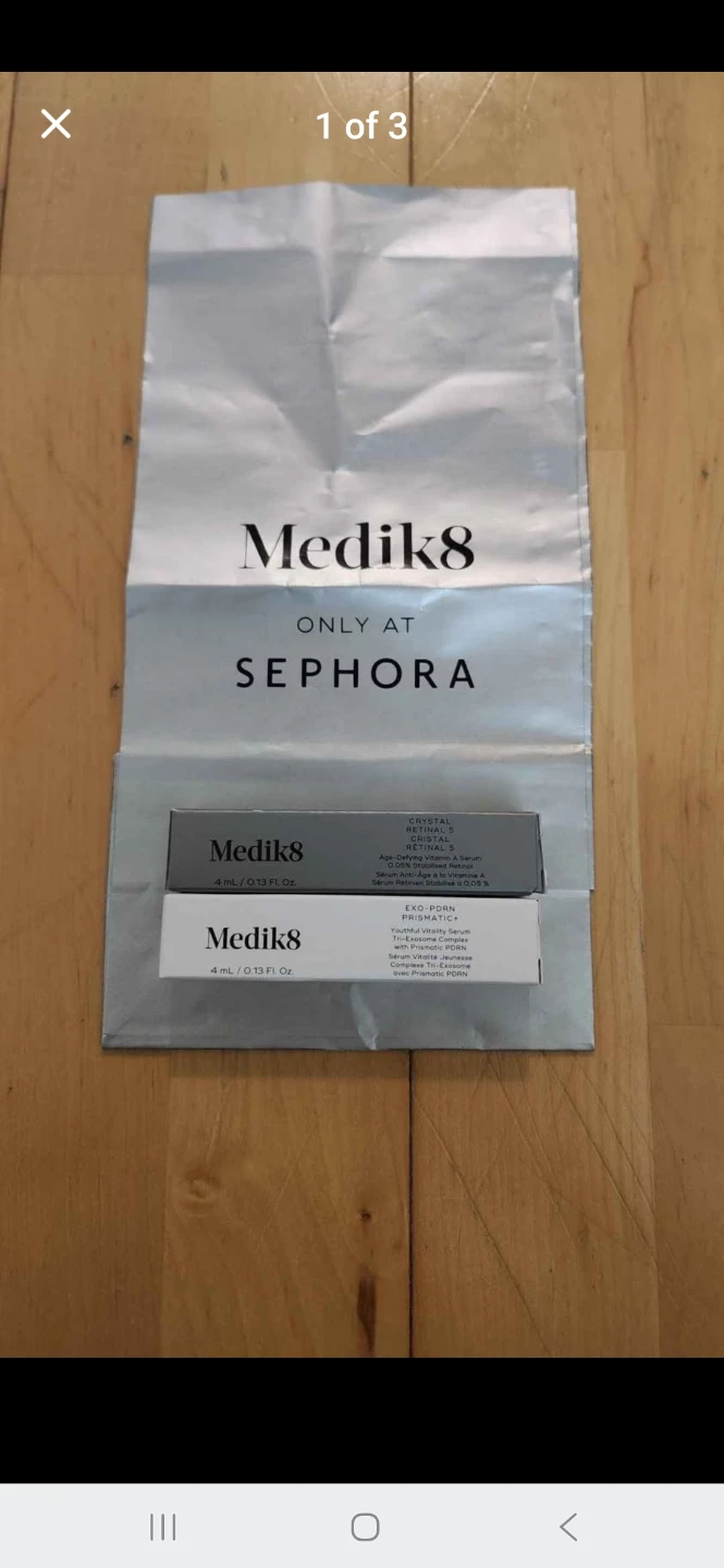 Medik8 Crystal Retinal 5, Exo-PDRN Prismatic+ Serum Samples