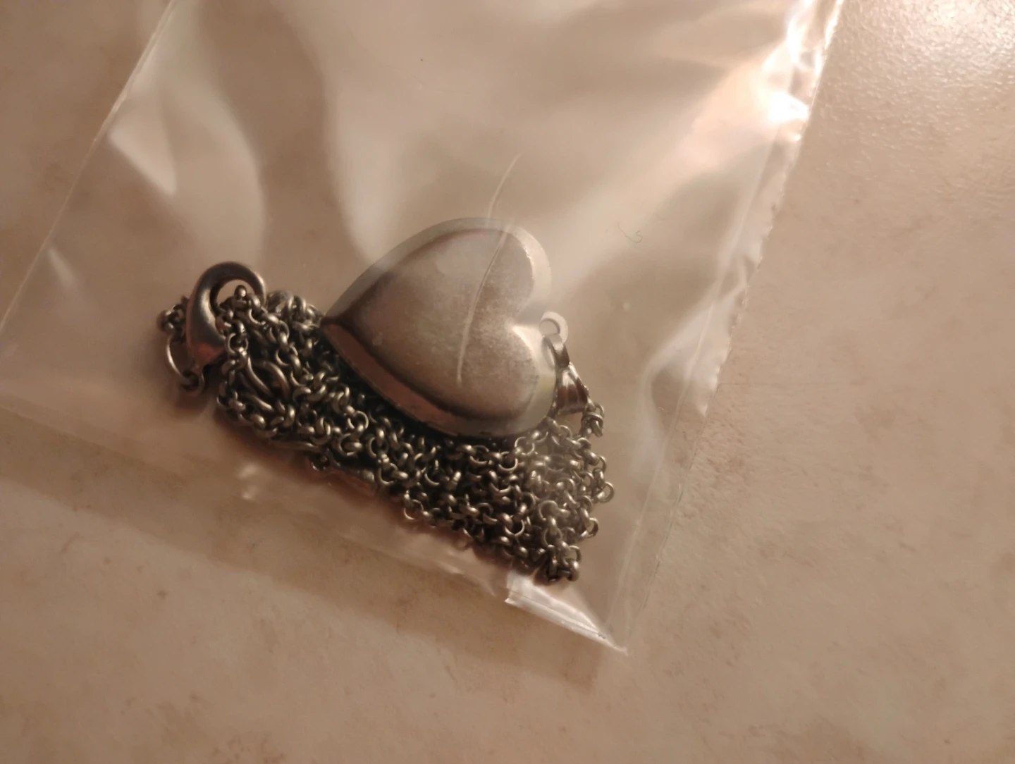 Silver-Tone Heart Locket Necklace