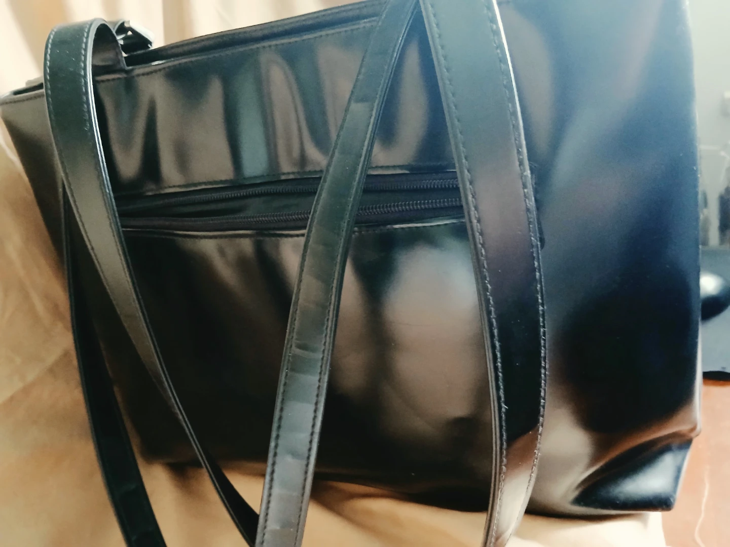 Black large structured handbag - Tote - photo 5