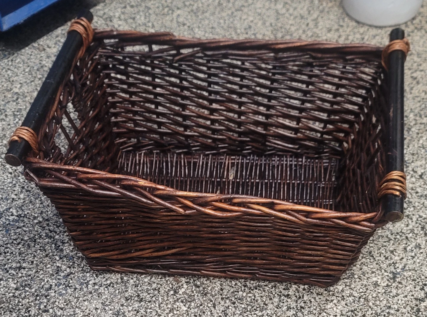 Dark Brown Woven Wicker Storage Basket