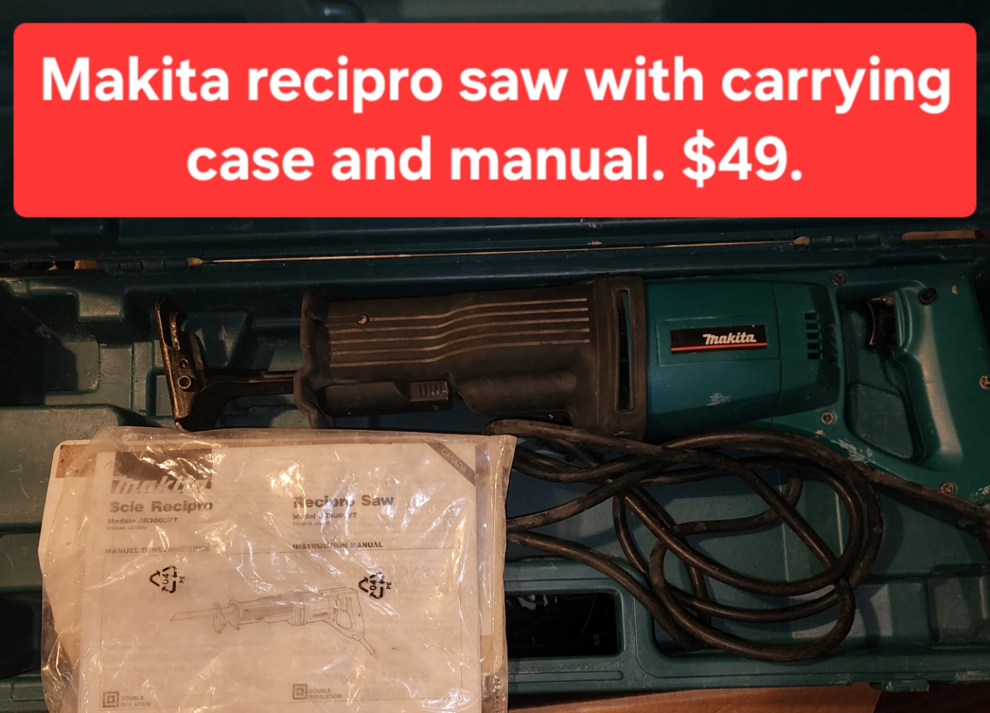 Makita JR3000VT Recipro Saw