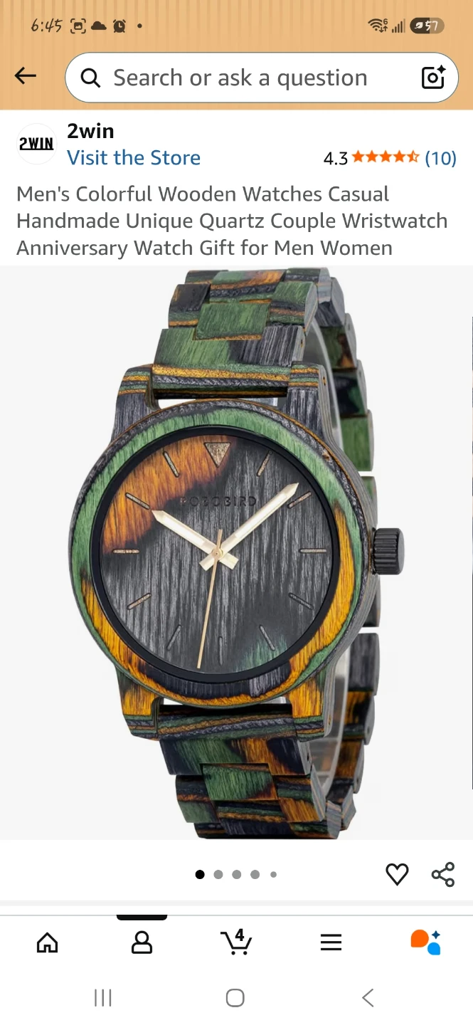 BOBO BIRD Wooden Quartz Wristwatch