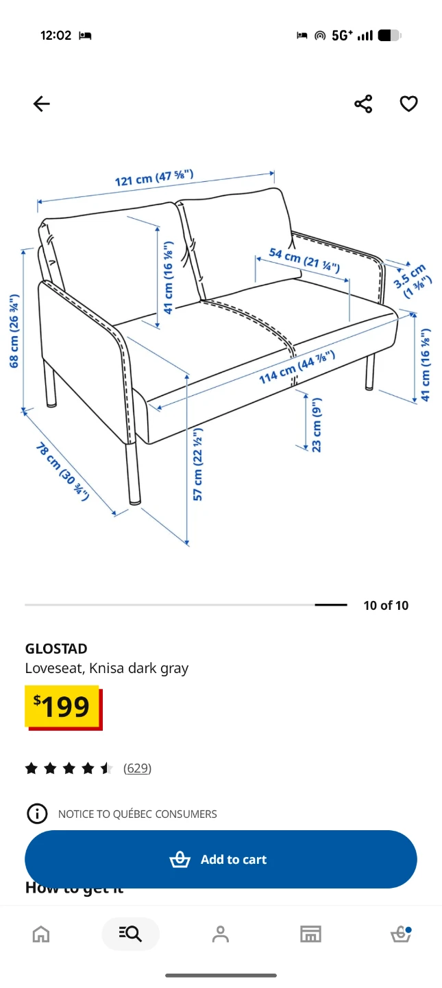 GLOSTAD loveseat & footstool - photo 2