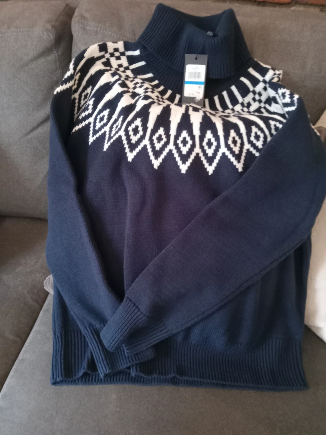 Tommy Hilfiger Navy Fair Isle Turtleneck Sweater