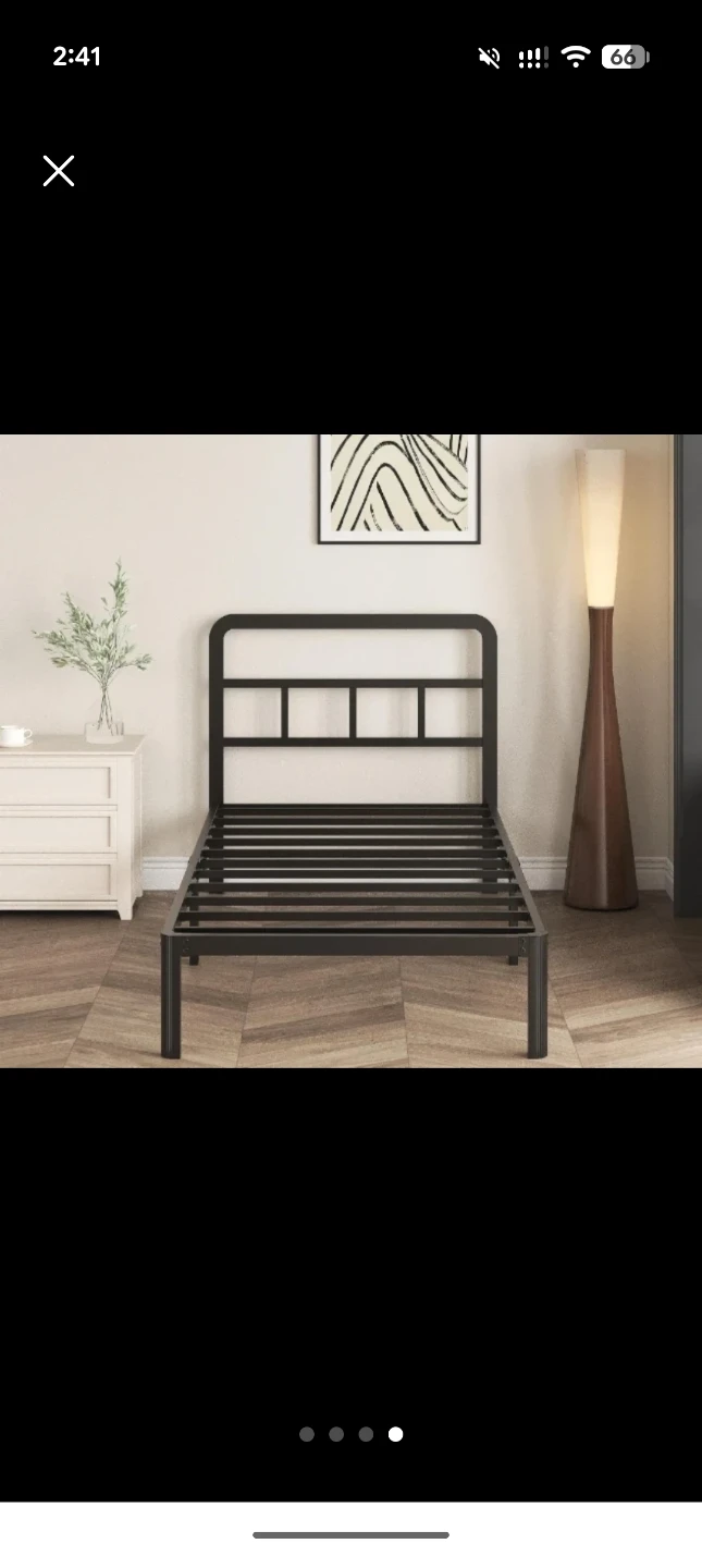 Twin size black metal bed frame - photo 3
