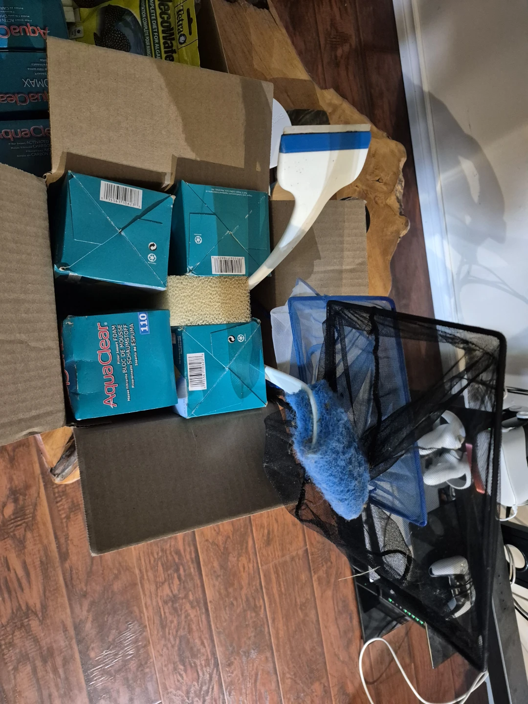 Aquarium Filter Supplies and Fish Food Assortment