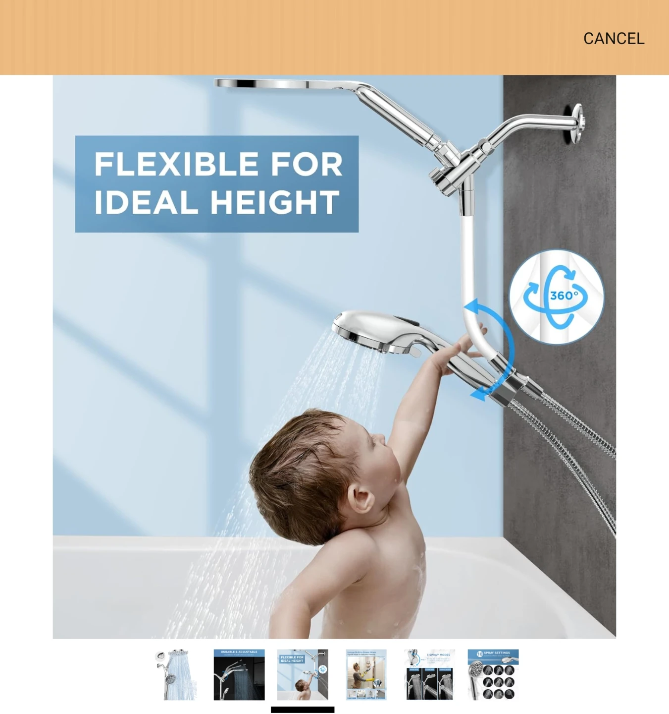 Dual Shower Head System with Power Wash - photo 3