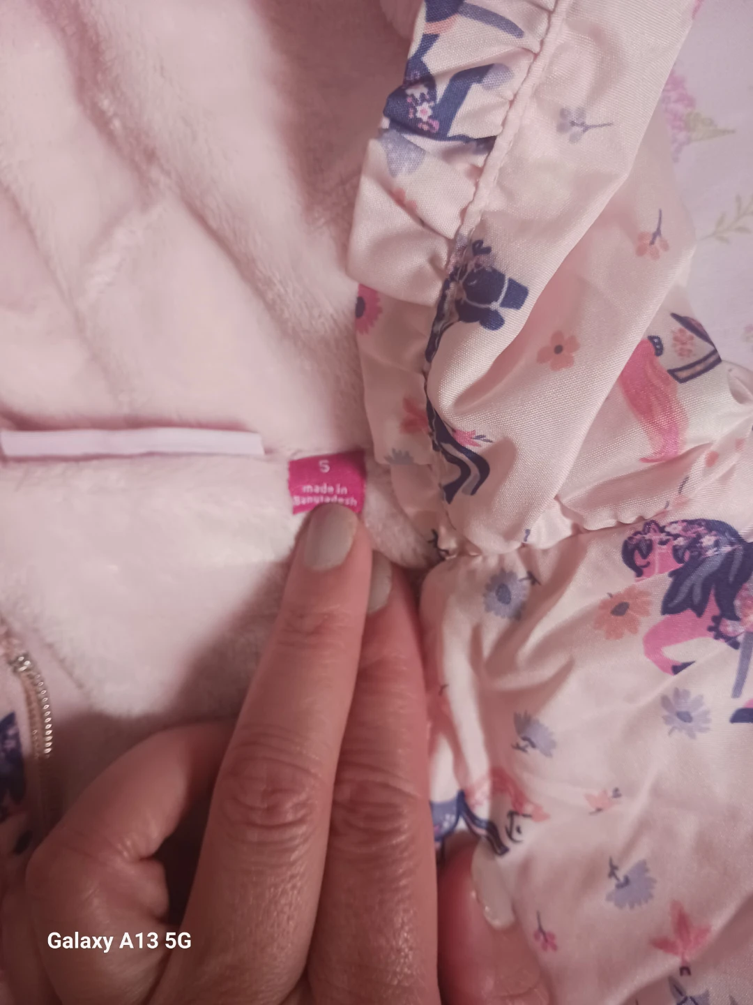 Girls' Pink Carousel Print Hooded Jacket - photo 2