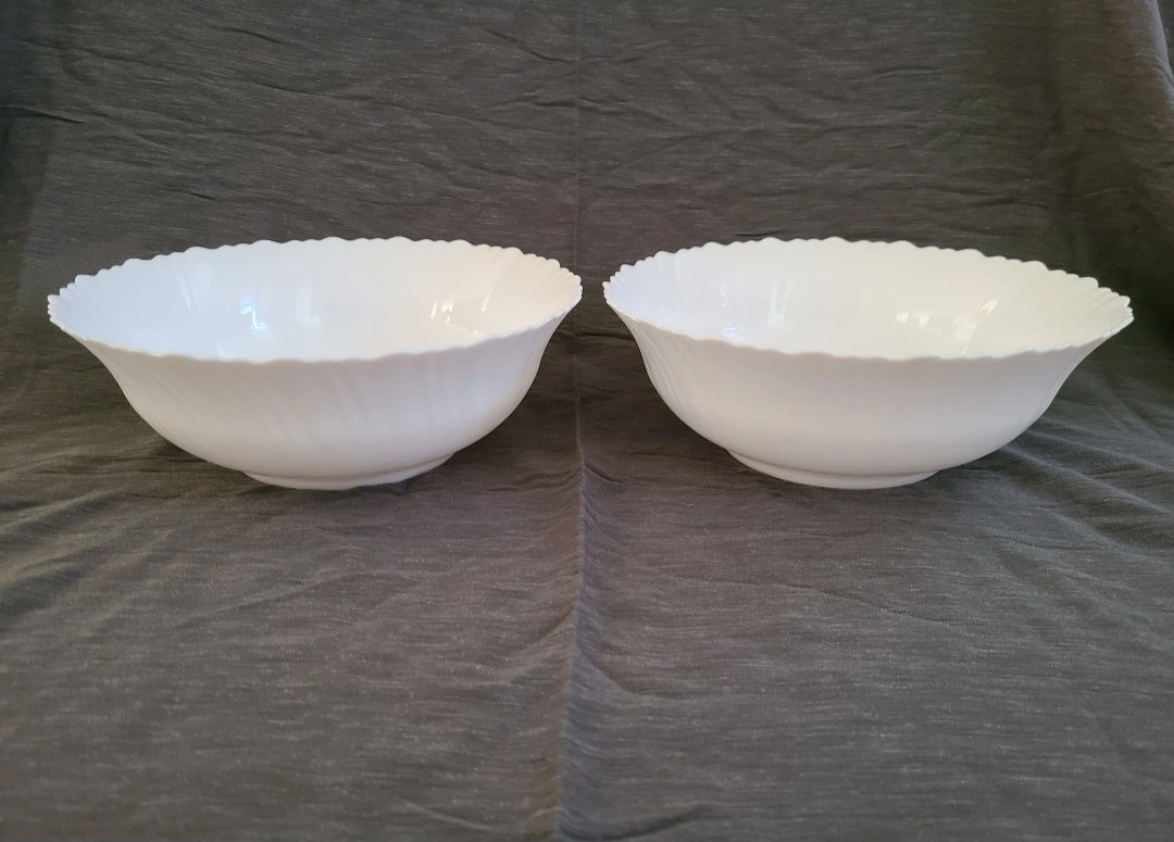 10" White Serving Bowls x 2