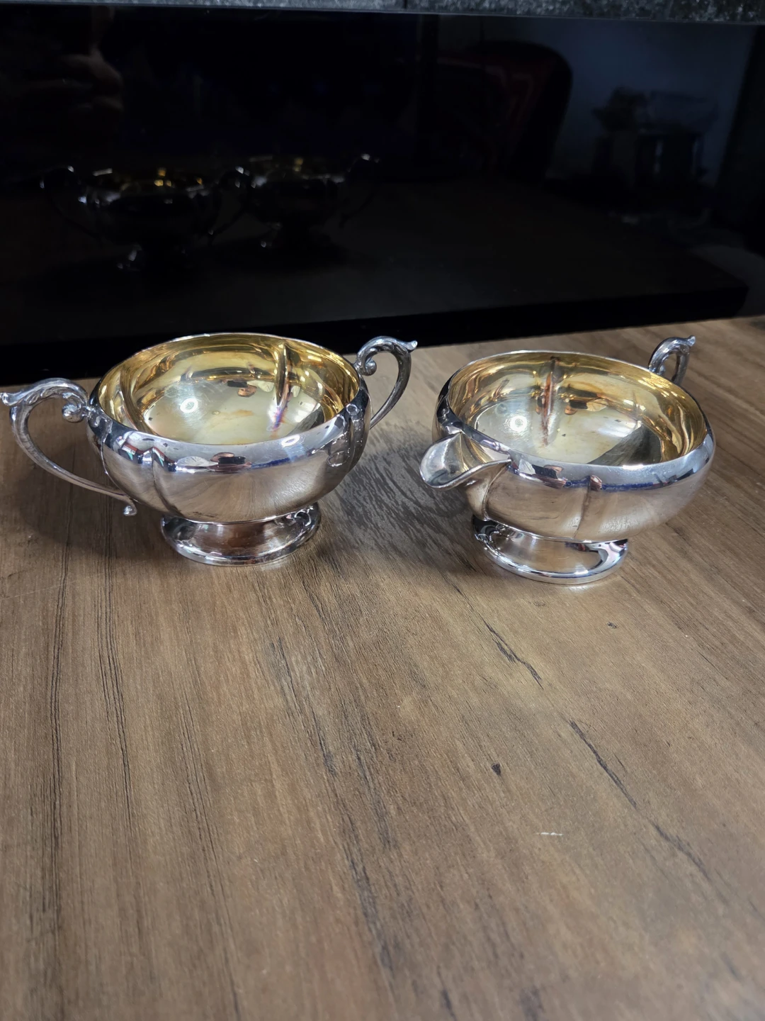 Vintage Primrose Plate Silverplate Creamer & Sugar Bowl Set
