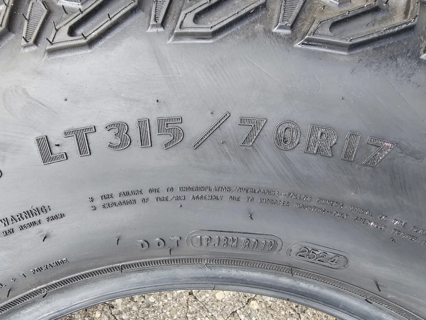 LT315/70 R17 ALL TERRAIN TIRE (1 ONLY) - photo 2