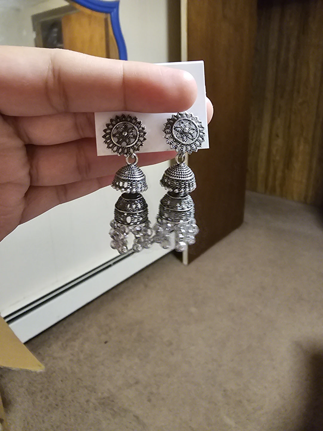 Varnee Silver-Tone Jhumka Earrings - photo 2