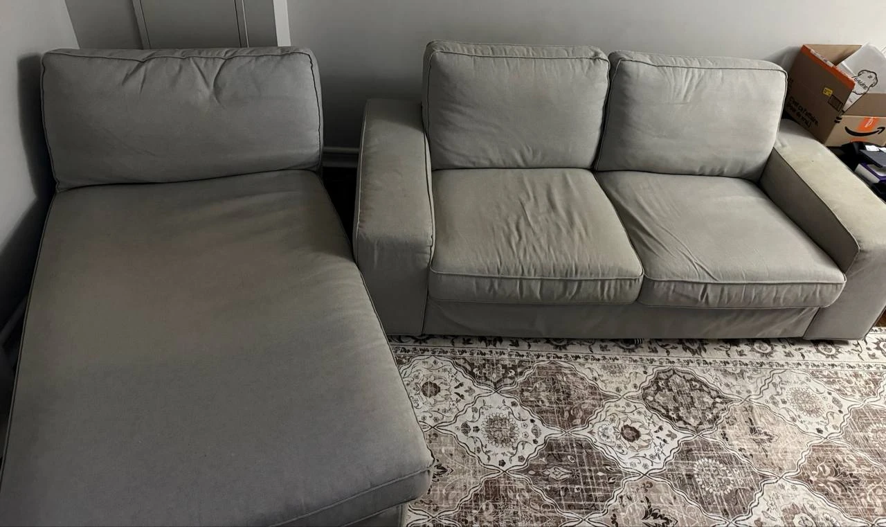 Ikea Light Grey Sectional Sofa - photo 2