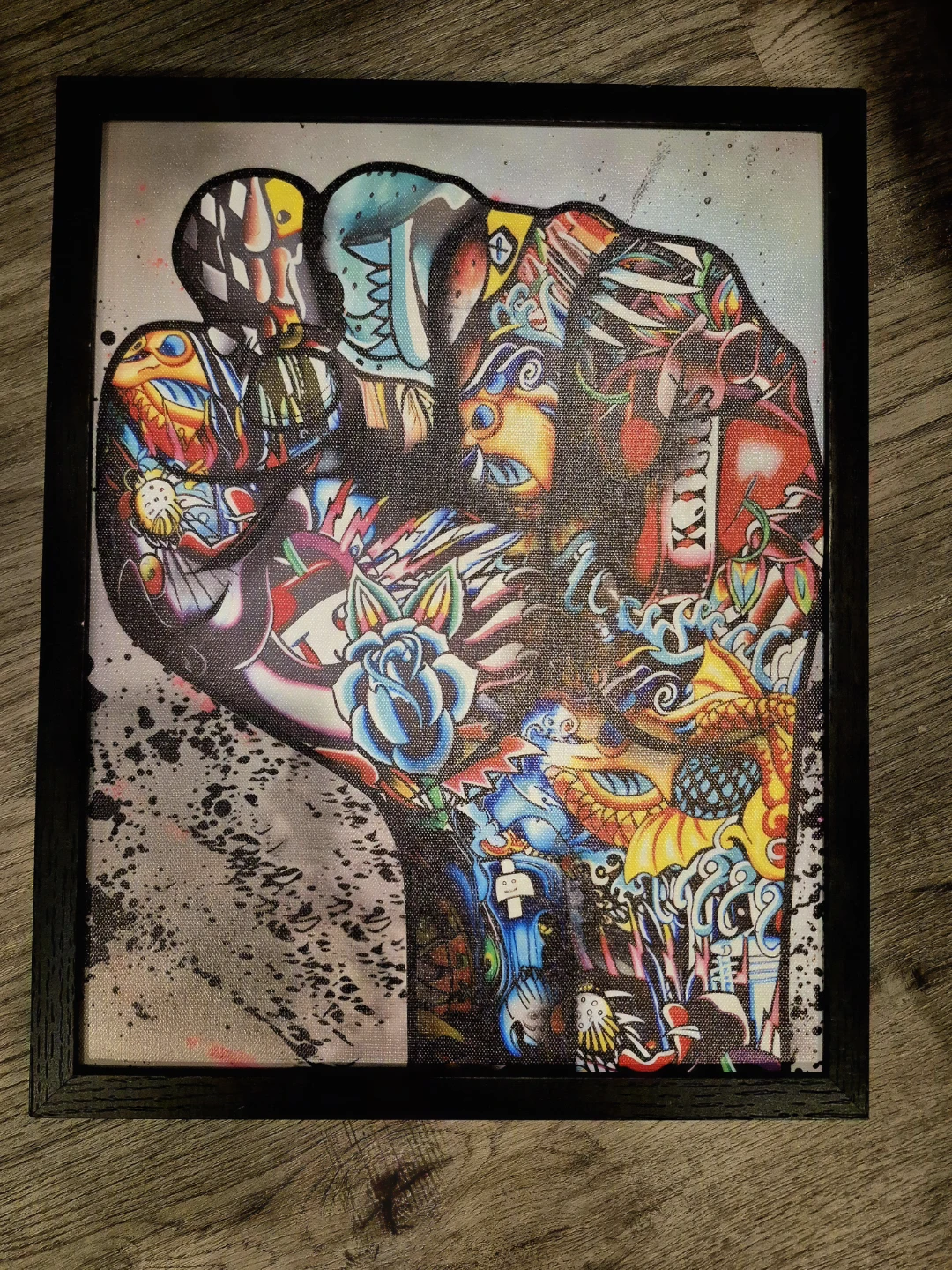 Set of 3 Vibrant Graffiti Style Wall Art 12"x15" Framed - photo 5