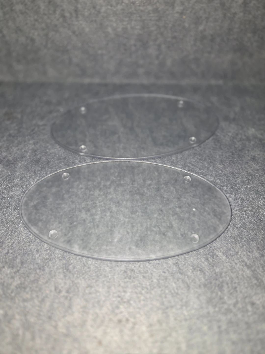 Two Clear Acrylic Oval Display Bases