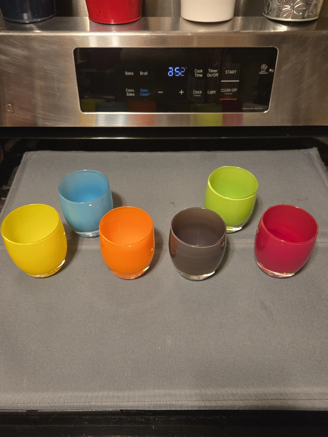 Hand-Blown Rainbow Art Glass Tumbler Cups (Set of 6) - photo 2