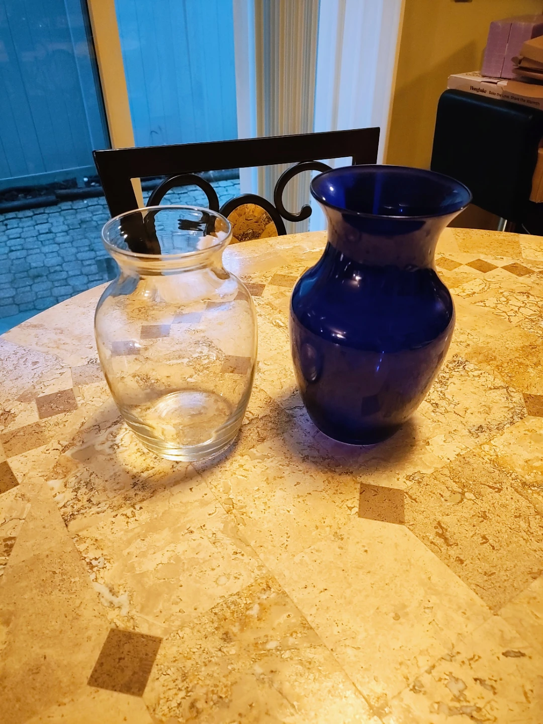 Set of Two Glass Vases