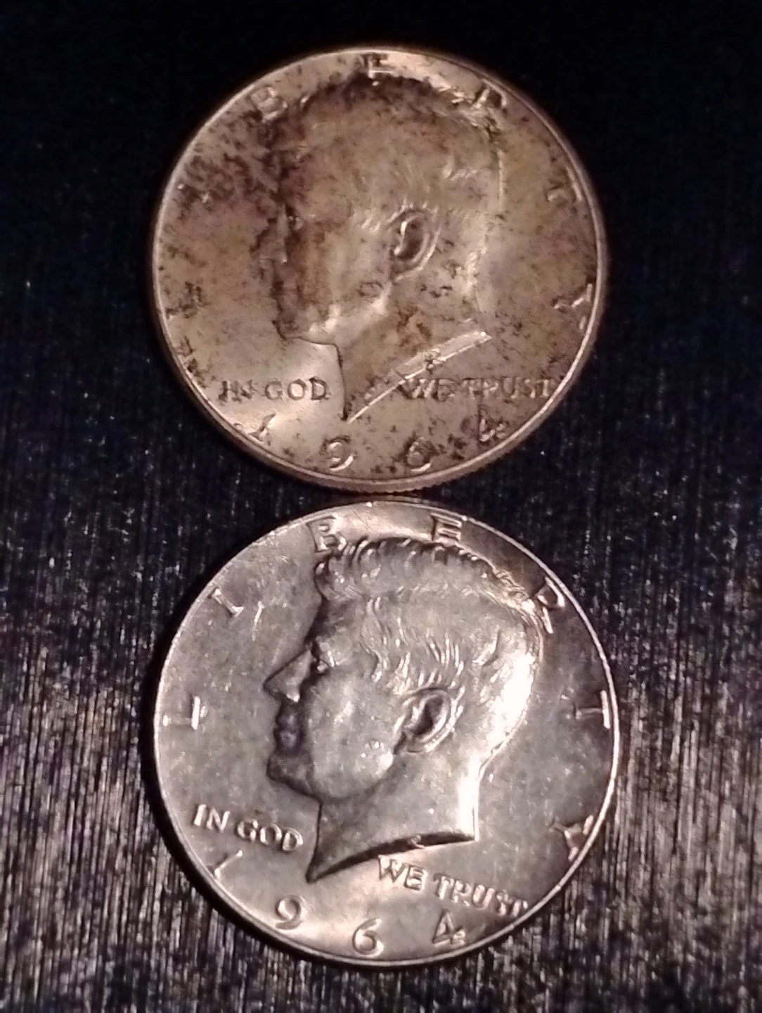 Two 1964 United States Kennedy Half Dollars