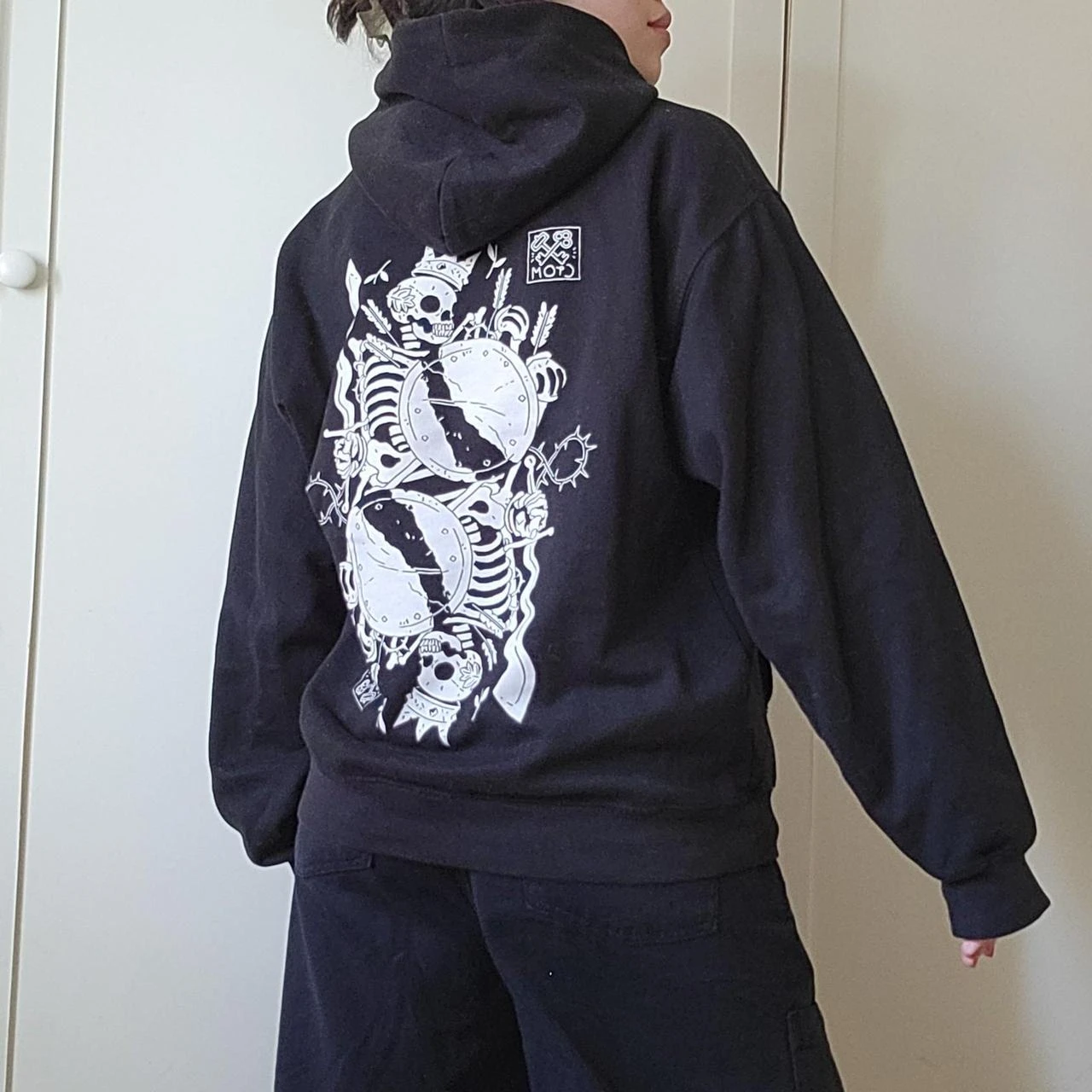 Screenprinted skeleton hoodie - photo 4