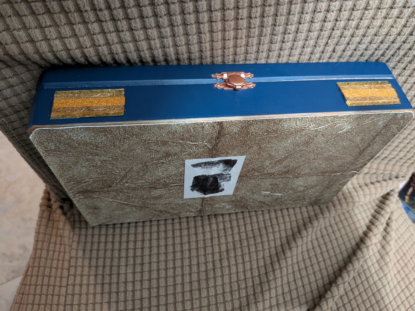 Decorative Blue and Gold Storage Box - Handmade - photo 2