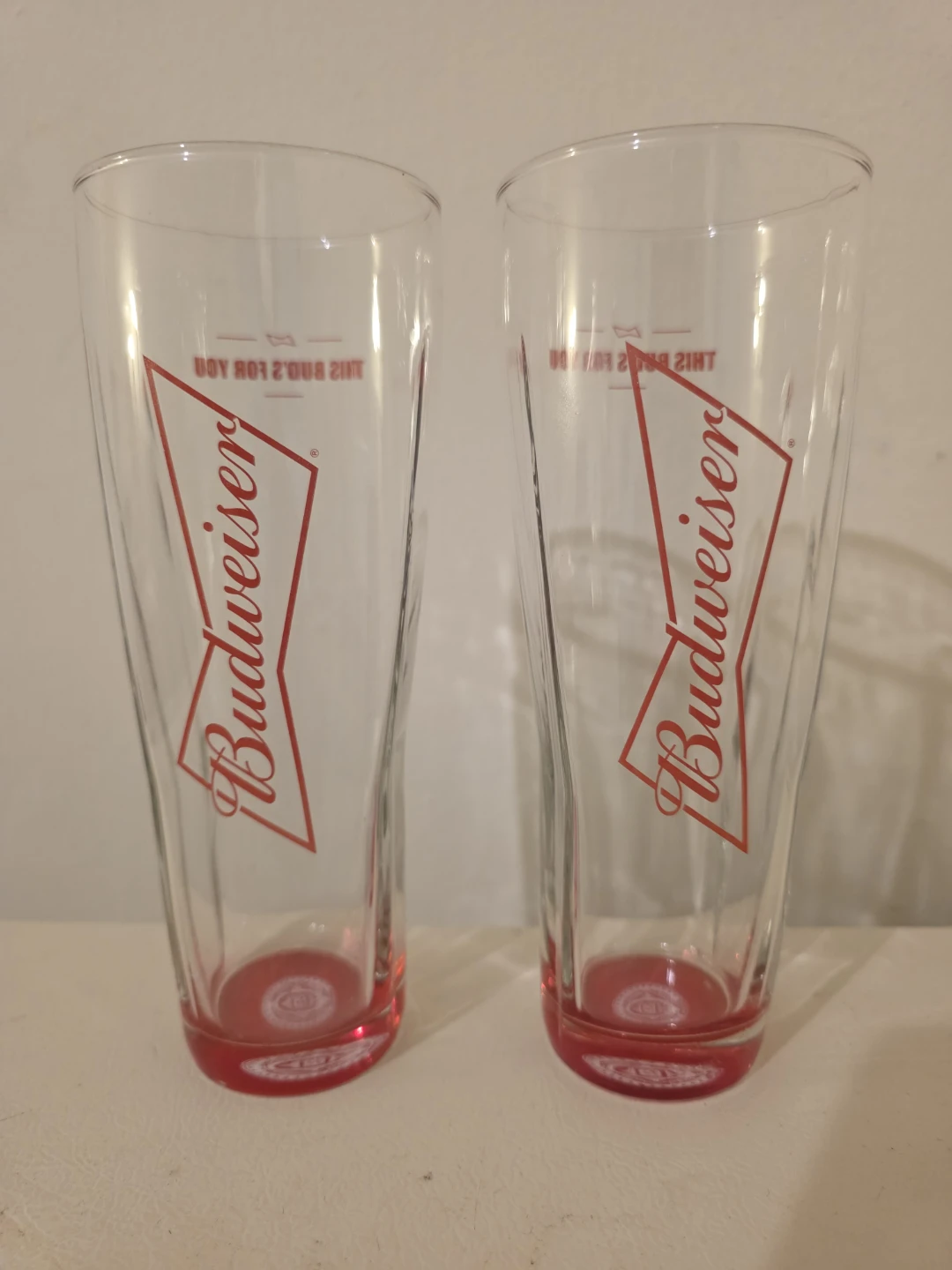 Set of 2 Budweiser Beer Glasses