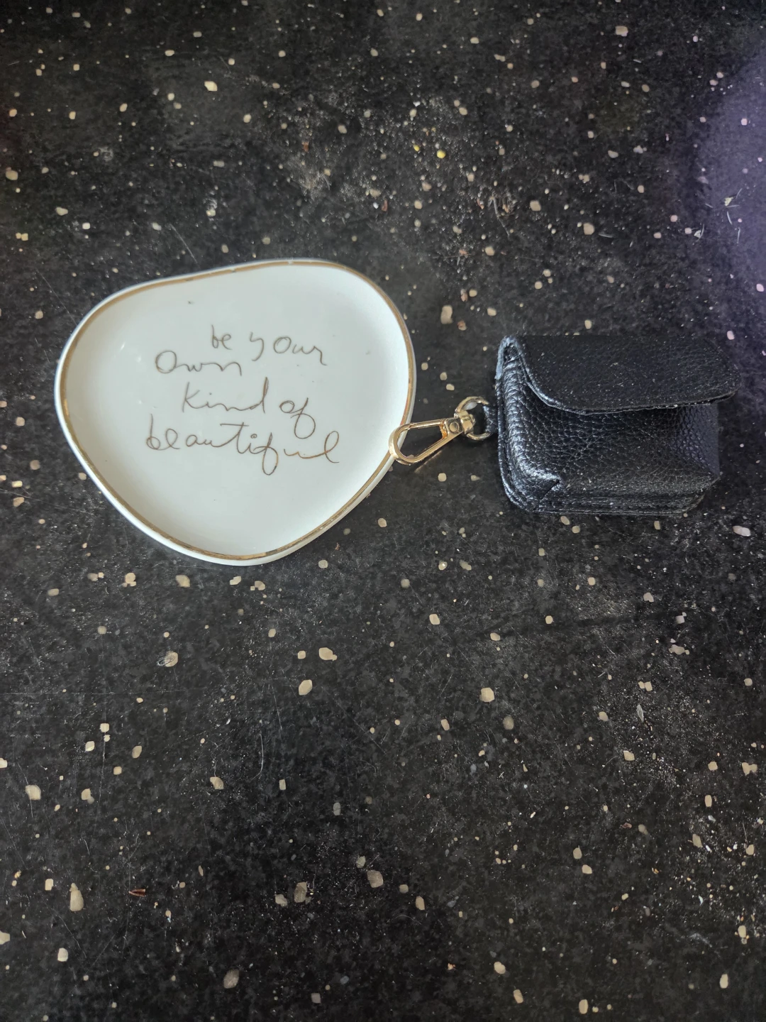 Ceramic Trinket Dish and Leather AirPod Case