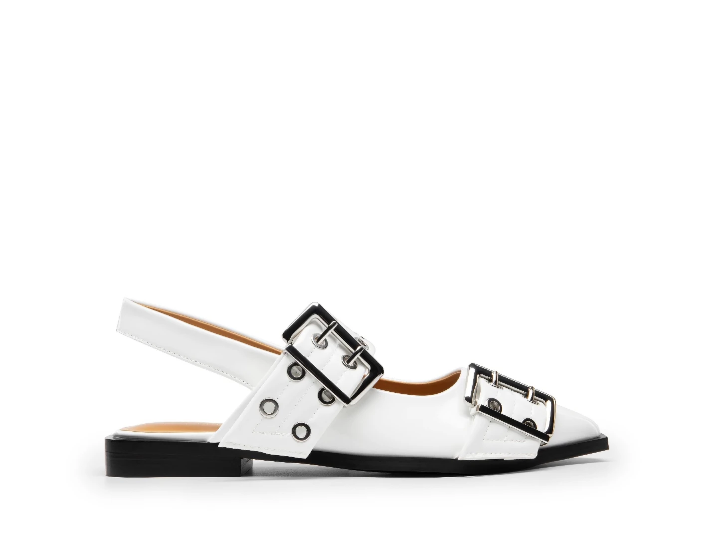 White Buckle Slingback Flats 🏈 - photo 2