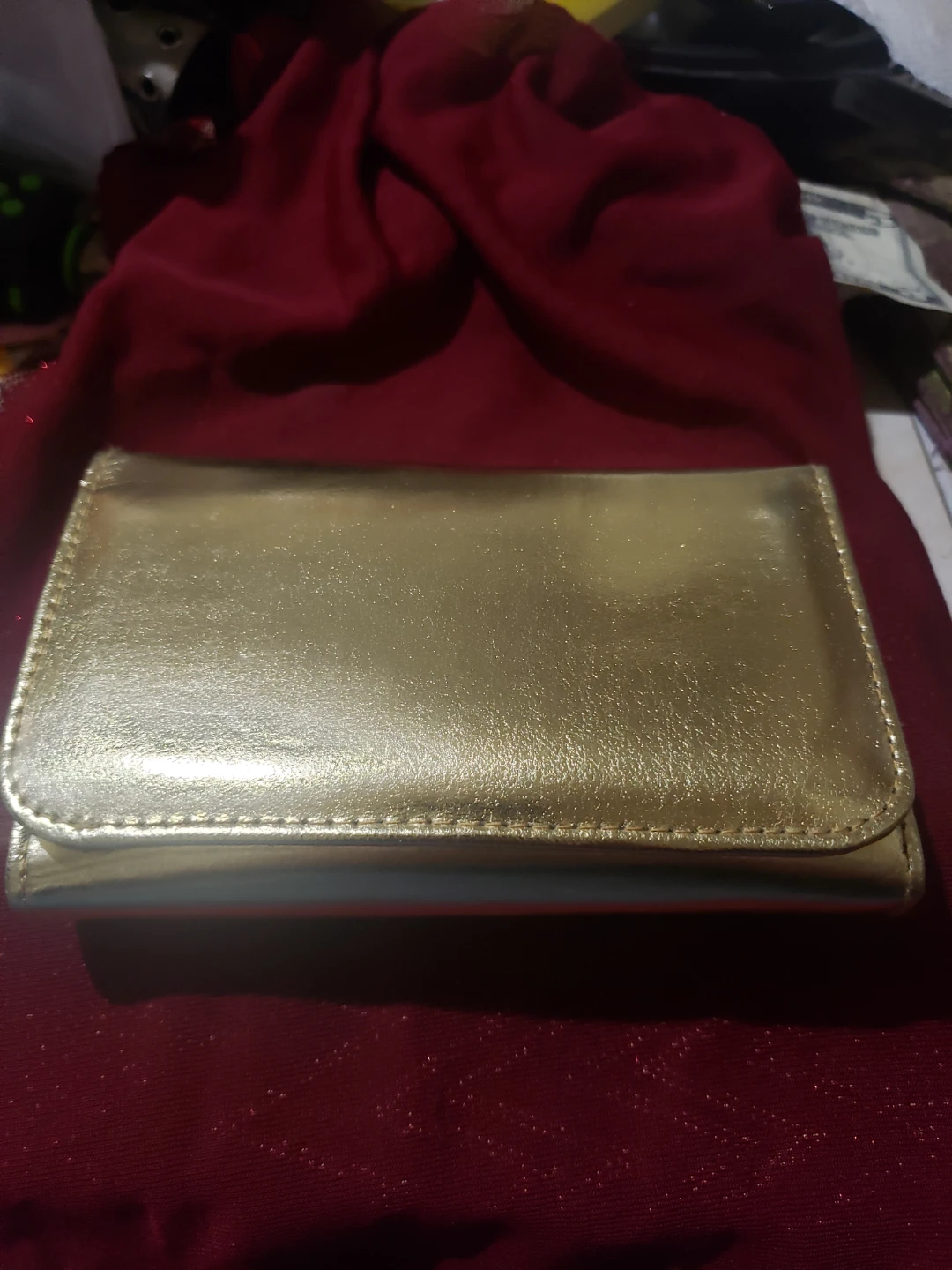 Gold Metallic Bi-fold Wallet
