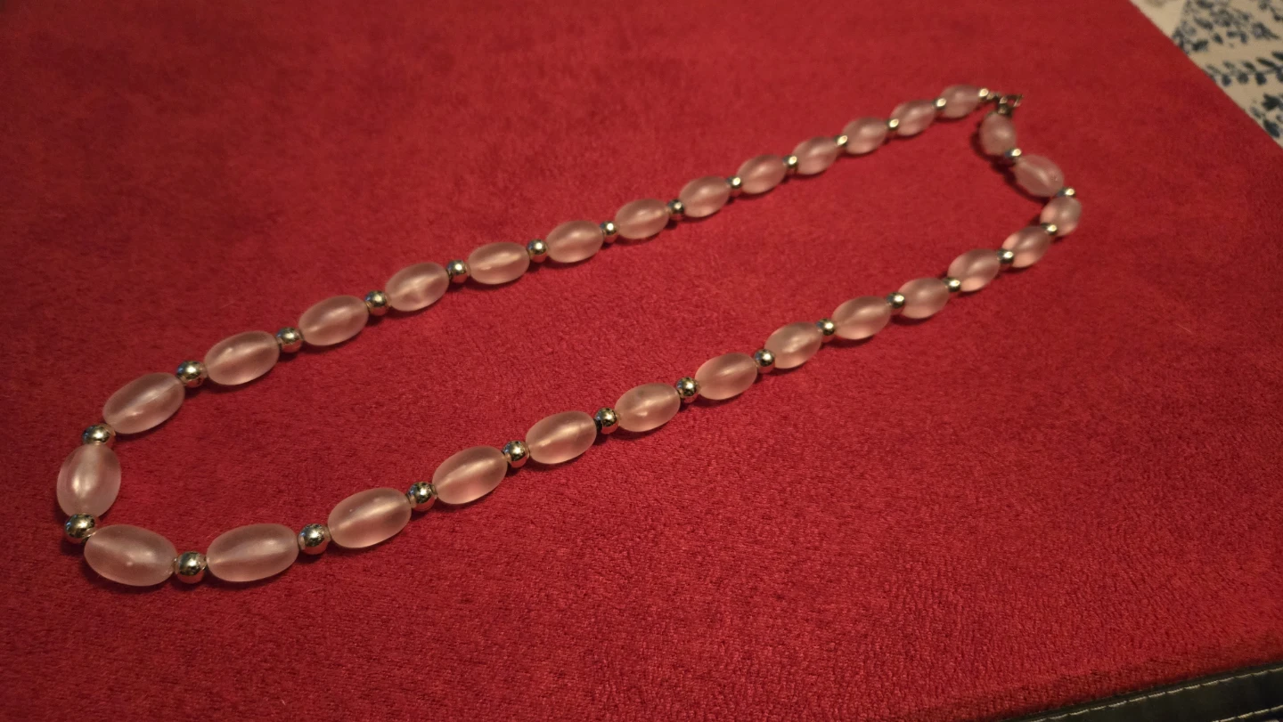 Vintage Pink Beaded Necklace