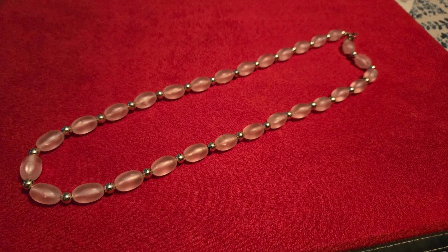 Vintage Pink Beaded Necklace