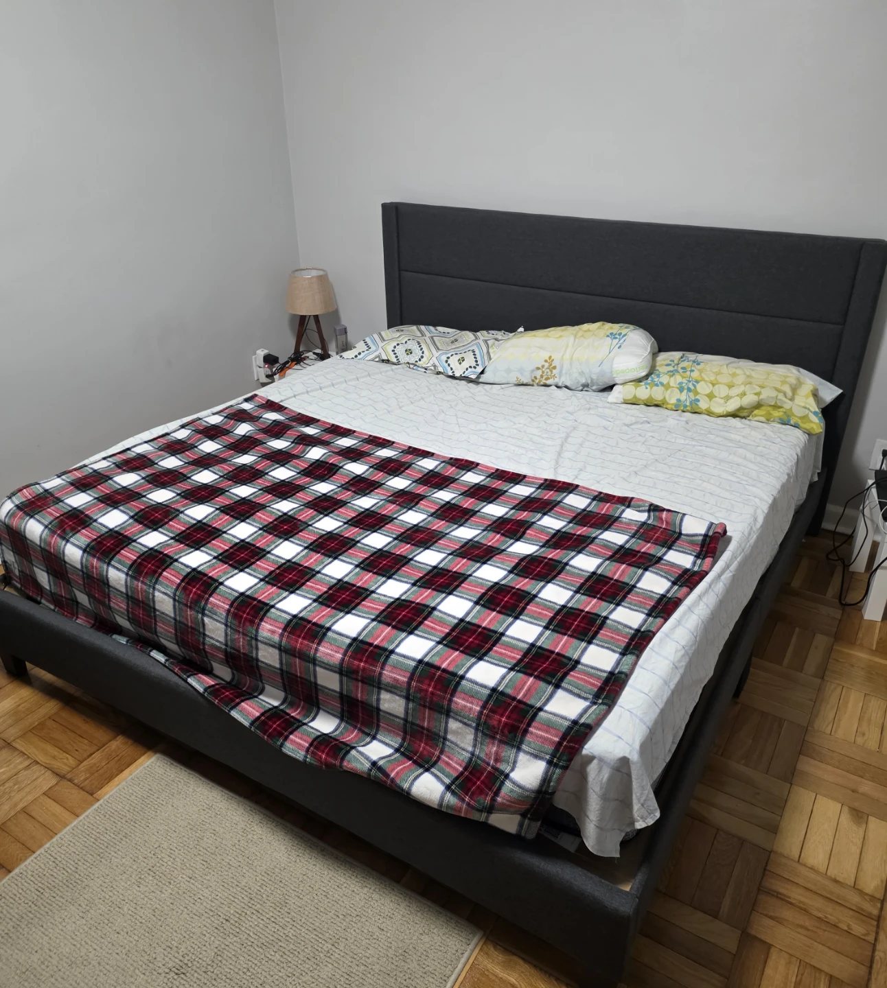 Upholstered King Bed Frame and Bed