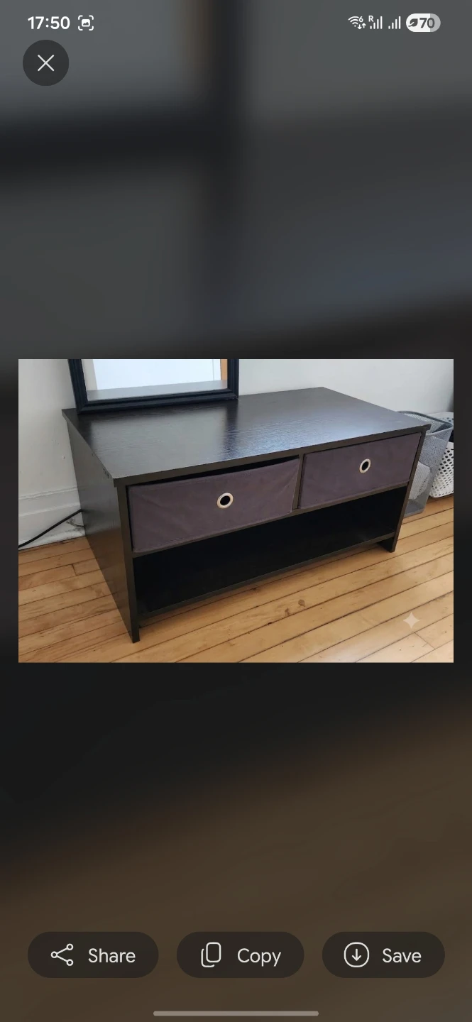 Black Shoe stand with Two Fabric Drawers