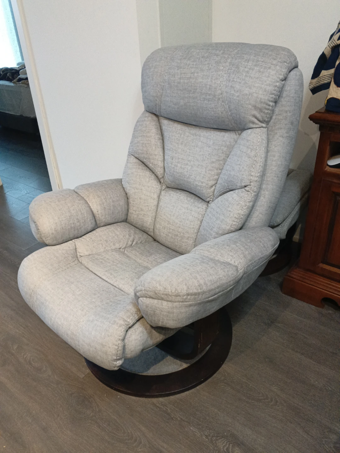 Light Grey Swivel Recliner