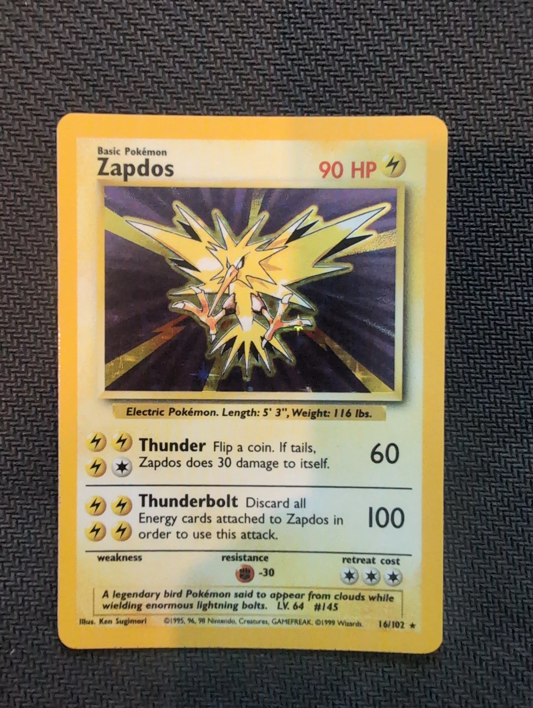 Zapdos Base Set Holo 16/102 - Pokemon