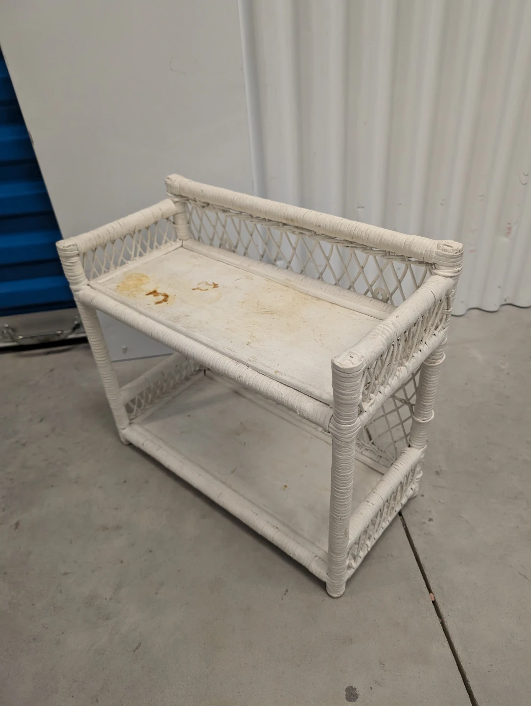 Mountable White Wicker Wall Shelf
