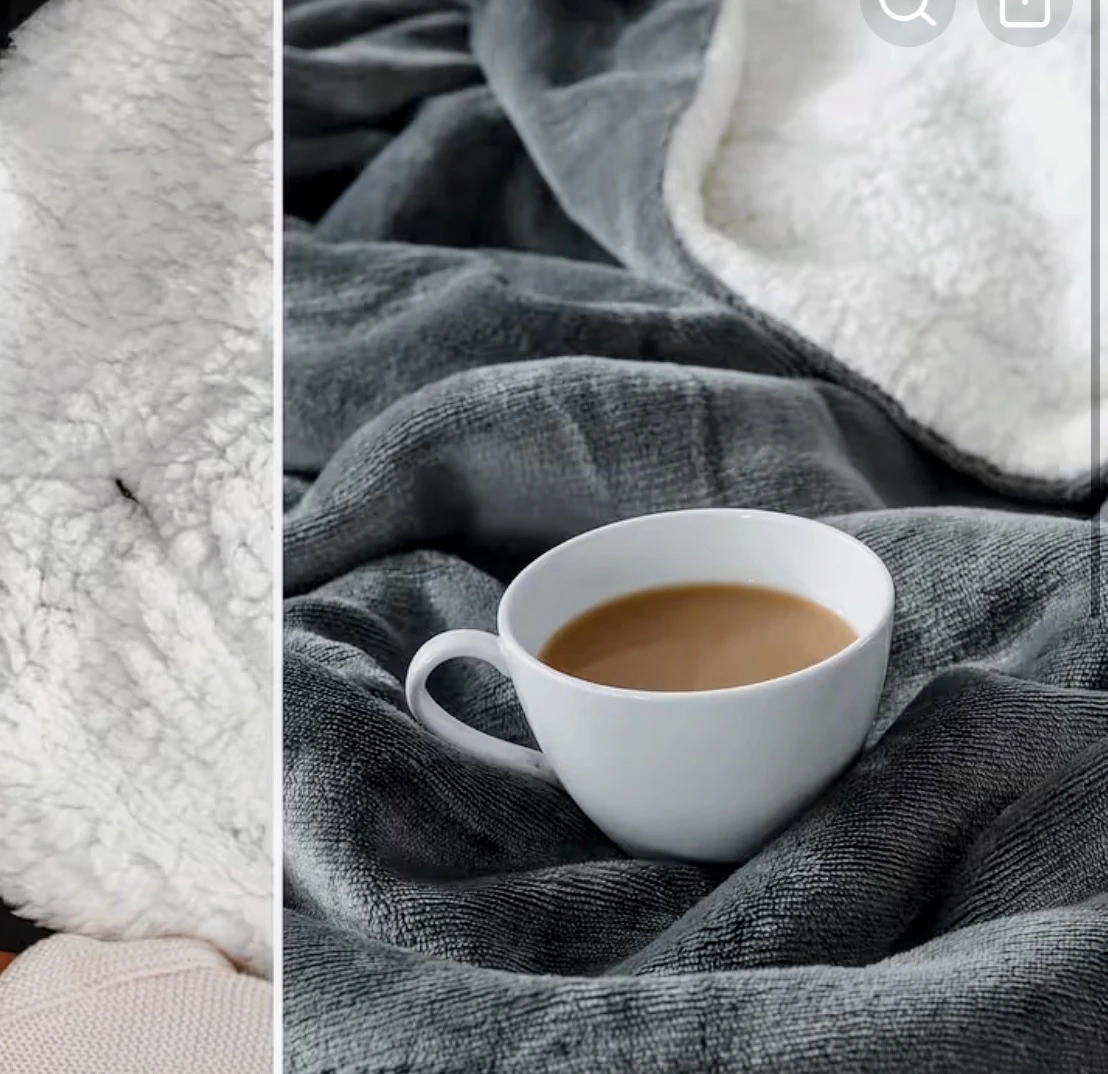 Grey Sherpa Fleece Blanket - photo 3