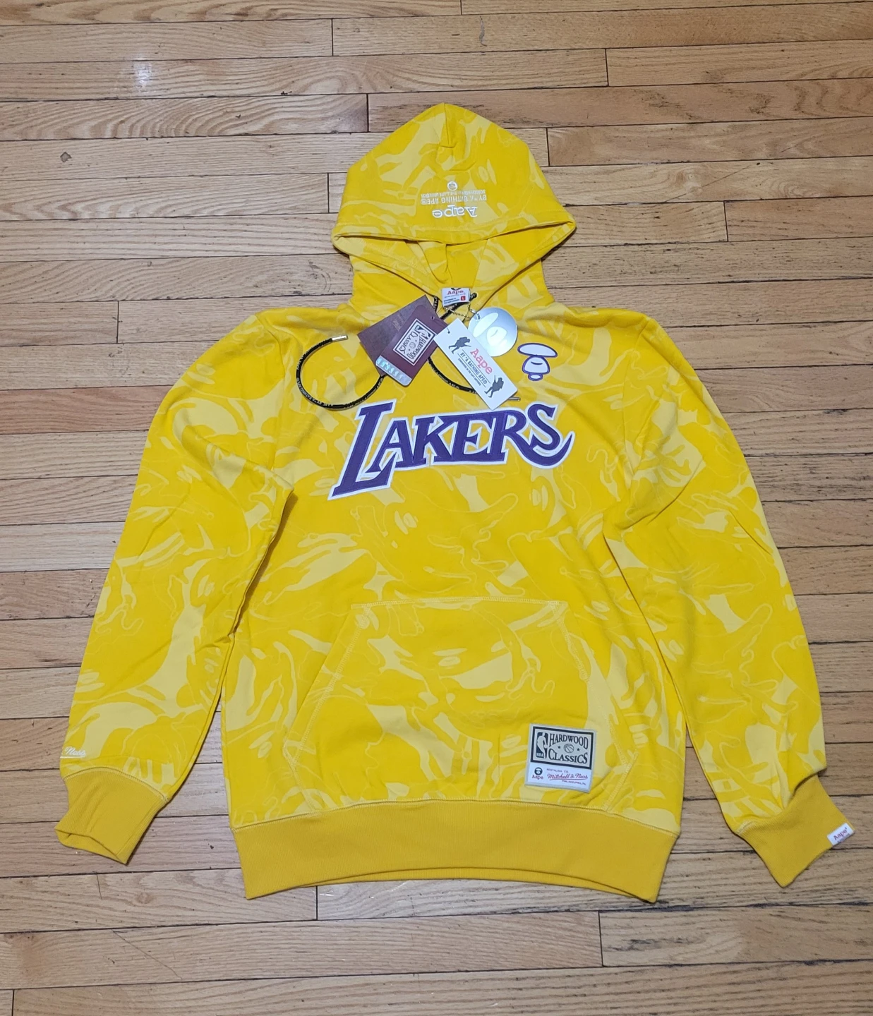 Aape x Mitchell & Ness Lakers Hoodie size Large