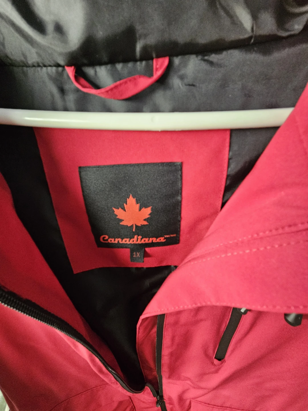 Canadiana Red Hooded Jacket, 1X - photo 2