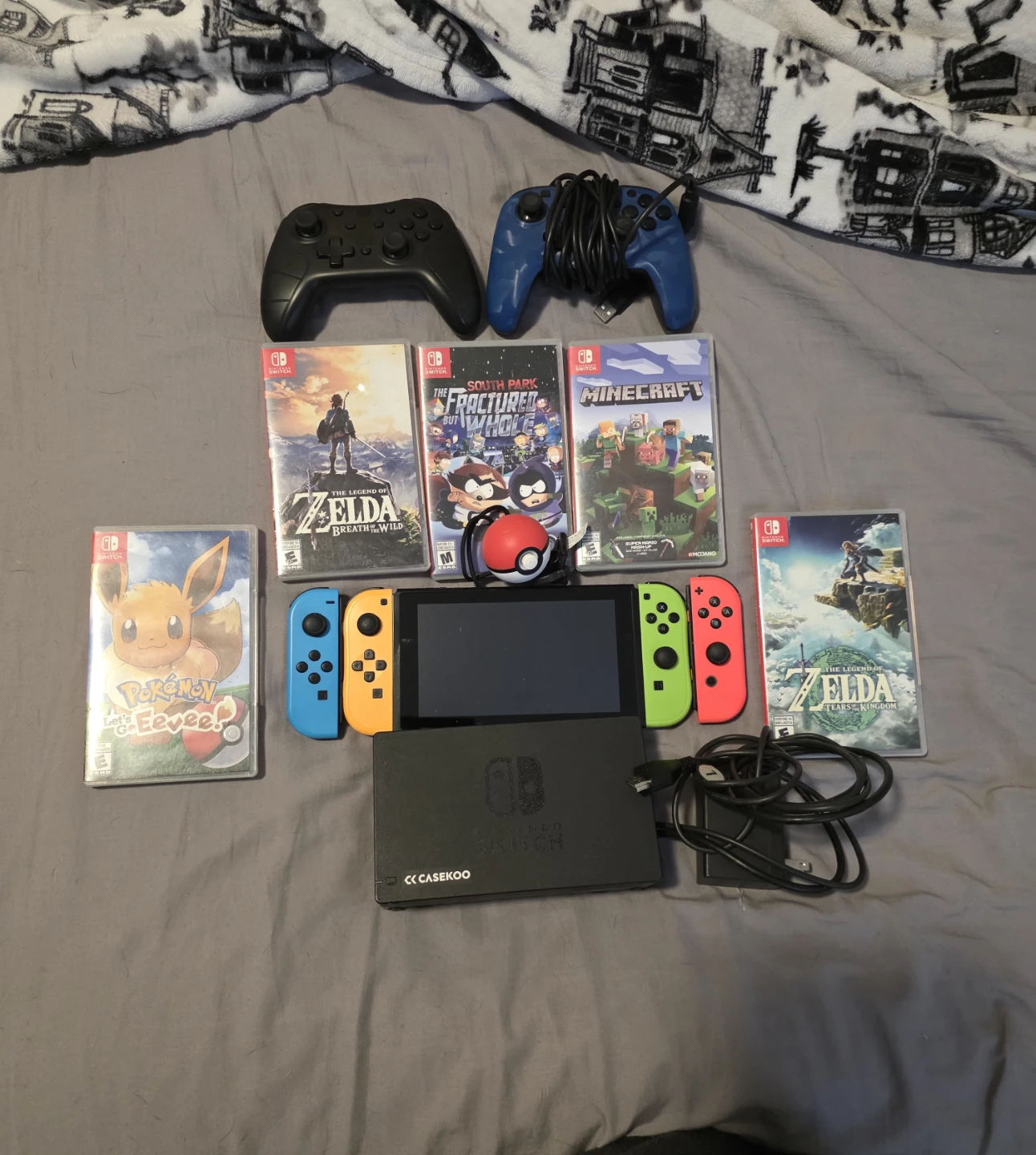 Nintendo Switch Console with Games and Controllers