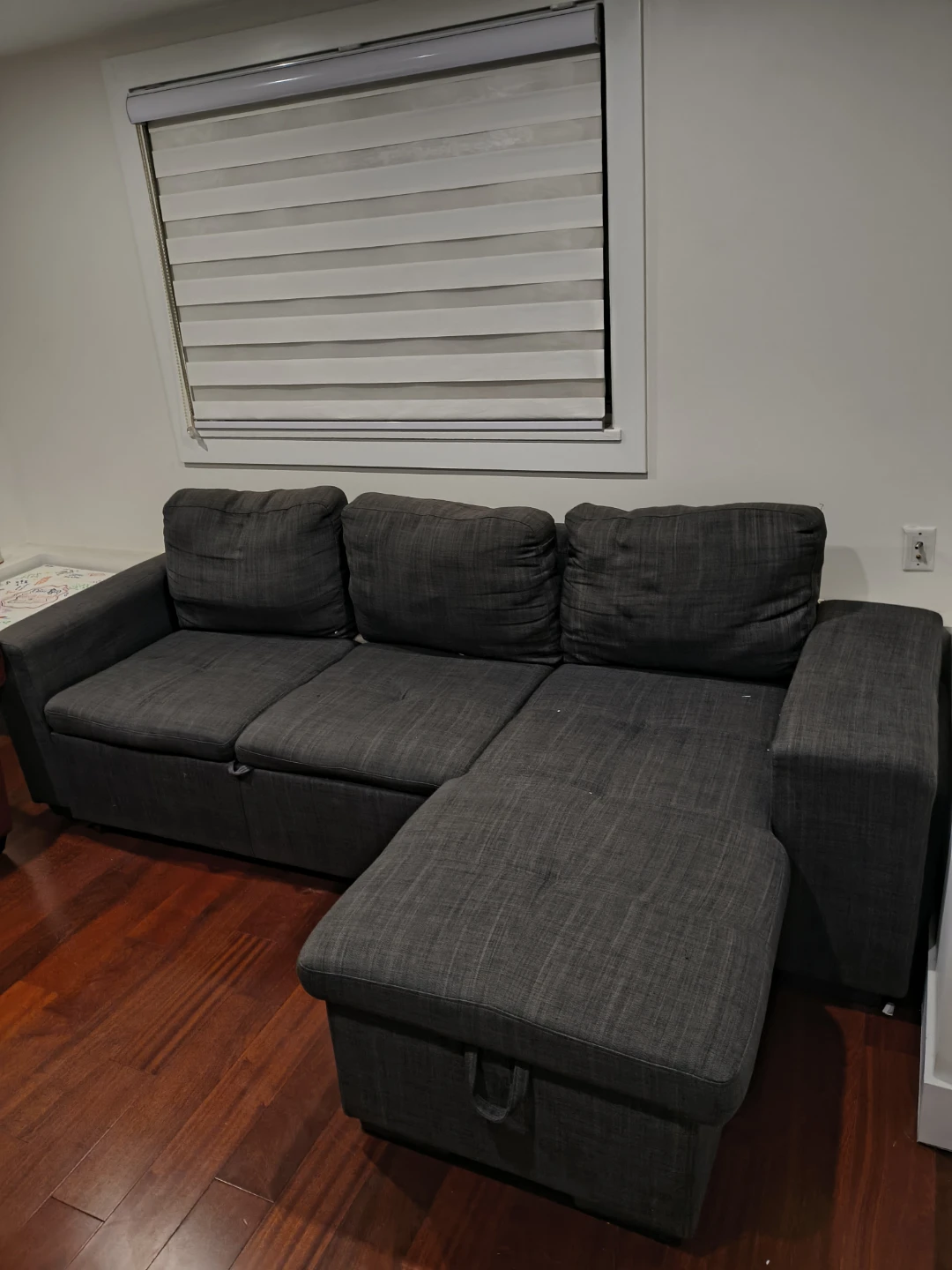 Dark Grey Sectional Sofa with Storage - photo 4