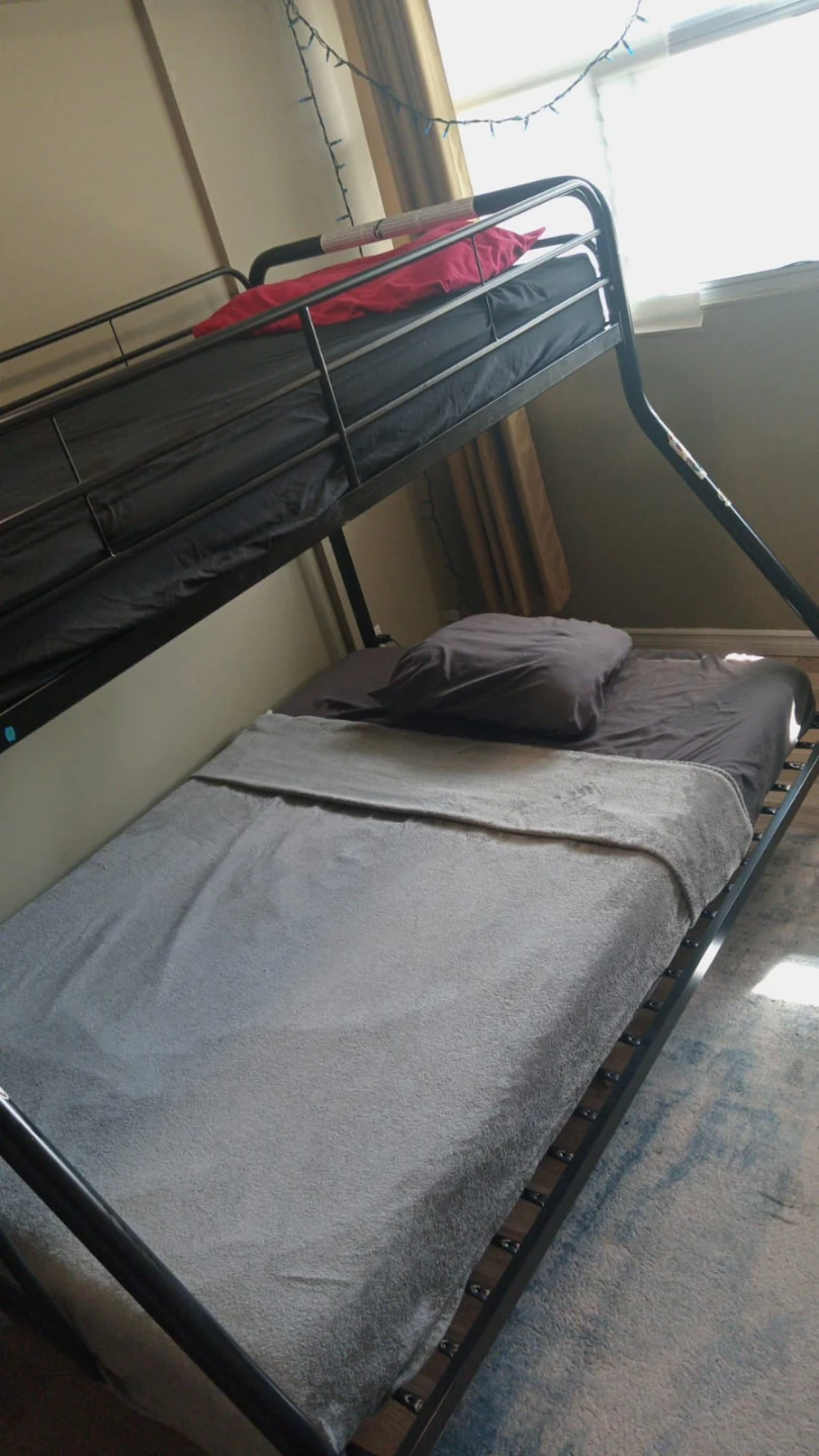 Black Metal Twin-over-Full Bunk Bed (FRAME ONLY!!) - photo 2