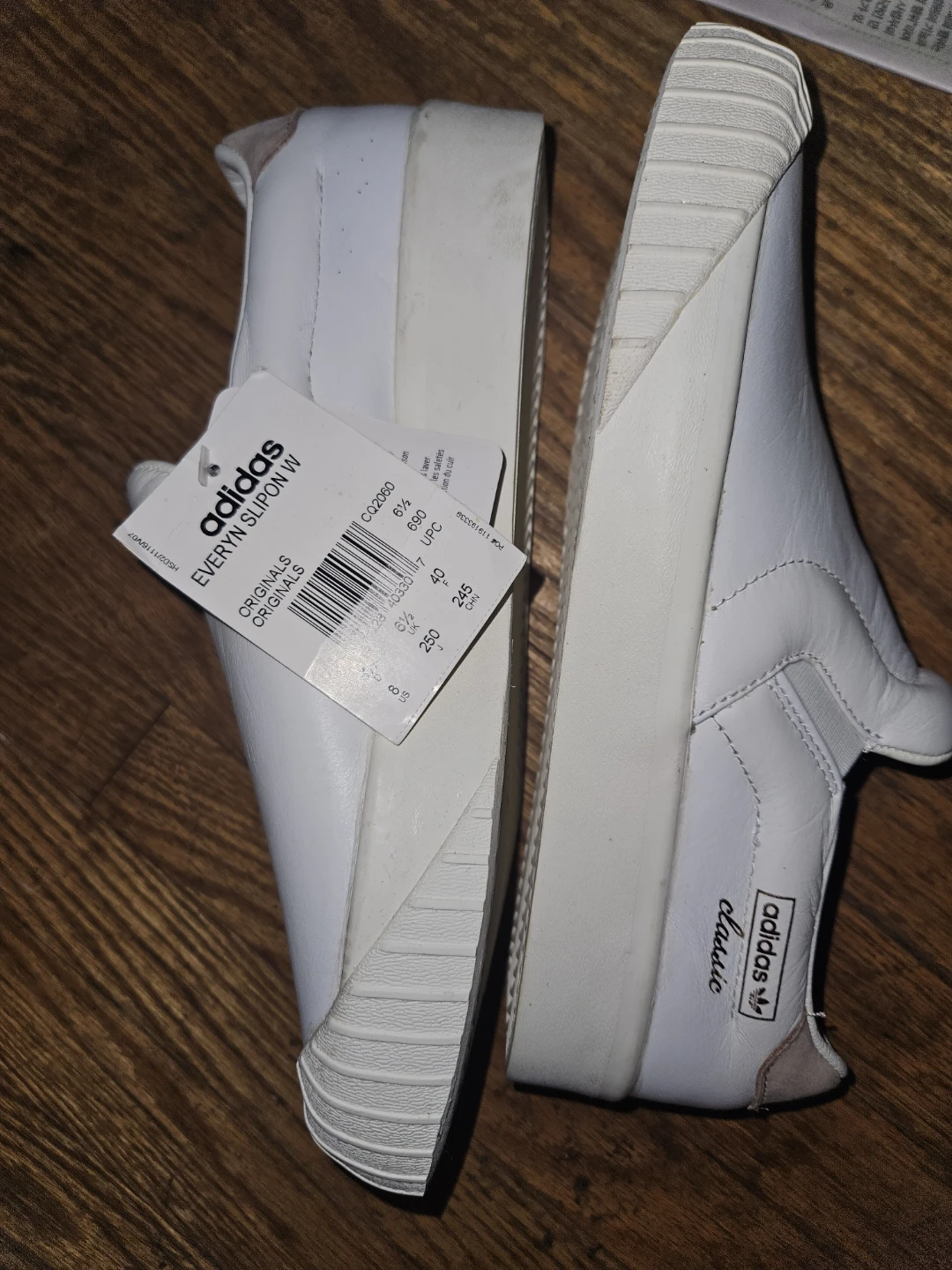 Adidas EVERYN SLIPON W White Sneakers Size 8 - photo 2